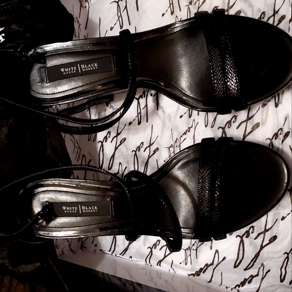 NEW Black House White Market 100% genuine leather wedge sandal